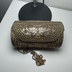 Brass Hammered Butterfly Bag